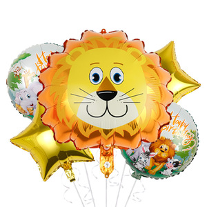 Tête <span class=keywords><strong>d</strong></span>'animal Ballons en <span class=keywords><strong>film</strong></span> aluminium tigres Lions Singe pour la <span class=keywords><strong>d</strong></span>écoration de fête Joyeux anniversaire Ballons Fournitures en gros - Product Image 6