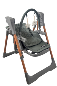 Sedia Elettrica a <span class=keywords><strong>Dondolo</strong></span> per l'Alimentazione del Bambino con Funzione di Stoccaggio e Pieghevole, Design Sicuro per Soggiorno e Cucina - Product Image 3