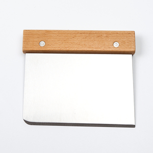 Máy cạo bột bằng thép không gỉ 6x3 inch có tay cầm bằng gỗ cho bánh mì và Pizza - Product Image 3