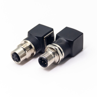 Adaptateur M12 4 broches femelle vers RJ45, convertisseur mâle D-codé (Dcode) 4 broches, prise X-code