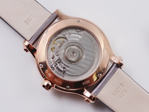 Women Automatic Mechanical Watch Diamond Bezel <b>Floating</b> Diamond Roman Dial Date Window Leather Strap Luxury Dress Chopards - Product Image 6