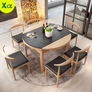 Wooden Legs Dining Table Dining Chairs Stackable Plastic Top Simple Cheap Restaurant Cafe Outdoor Black White Western Packing