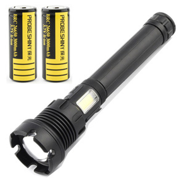 High Lumens Side Work Light 7 Modes Zoomable High-Power Rechargeable LED Flashlight for Camping Emergency