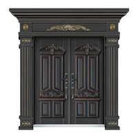 Porte d'entrée de luxe pour villa du fabricant porte de sécurité en fonte d'aluminium porte double moderne