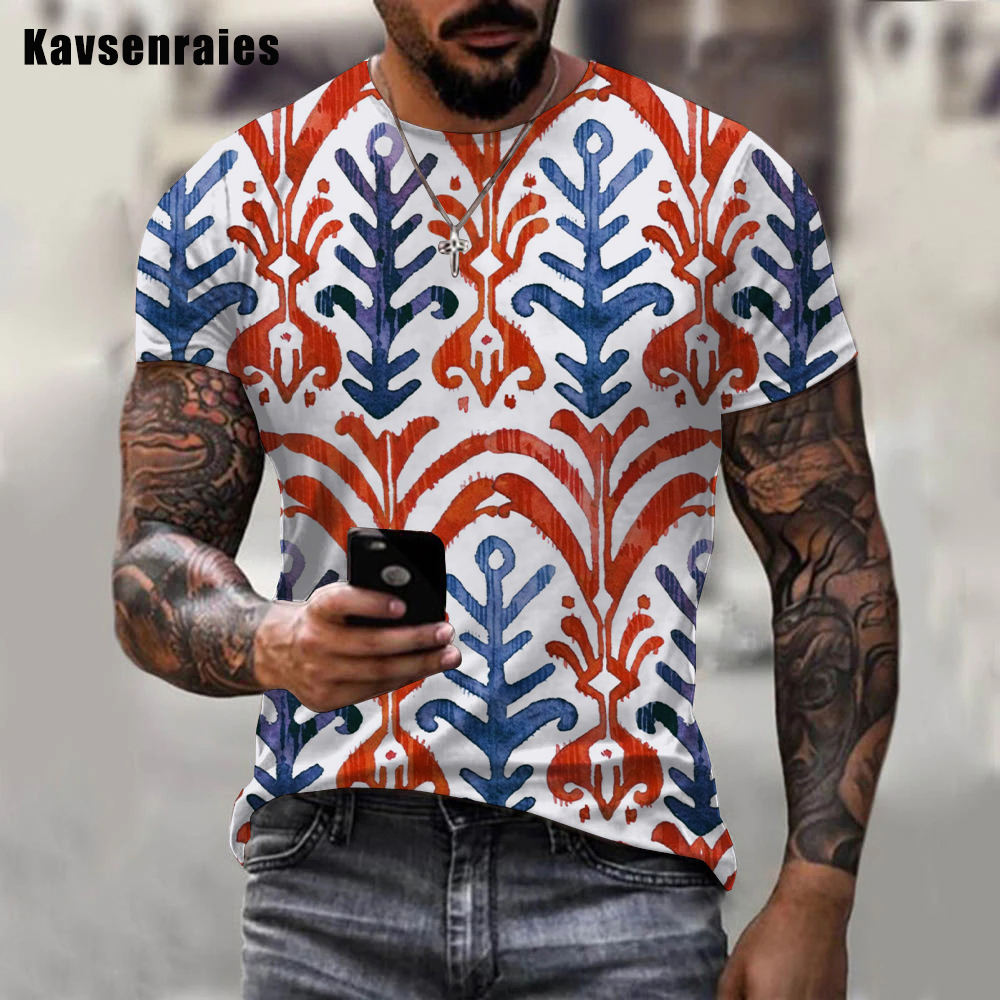 Camisa con estampado 3D de estilo bohemio para hombre, de talla