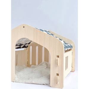 Nichoir pour animaux de compagnie en bois moderne et détachable, sûr et économique, avec fermeture à bouton pour salon - Product Image 1