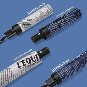 Paraguas Plegable de 3 Secciones con Estampado de Periódico Vintage, Apertura y Cierre Automáticos, Resistente al Viento, Impermeable, Anti-UV, con Logotipo Personalizado - Product Image 3