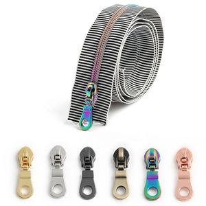 Cinta de Cremallera con Rayas # Cremallera de nailon de 5 hileras con diseño de rayas multicolor para coser bolsos, carteras, accesorios de costura DIY - Product Image 2