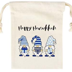 Ensemble de sacs cadeaux pour enfants pour Hanoucca, 8 nuits de Hanoucca, sacs cadeaux pour le compte à rebours de Hanoucca, calendrier de l'avent de Hanoucca, sacs en toile de jute à cordon - Product Image 4