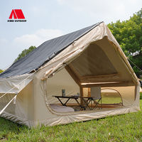 Tente gonflable avec auvent en caoutchouc noir de 6,3 mètres carrés, extensible, pour le camping en plein air, la protection solaire, les tentes de plage