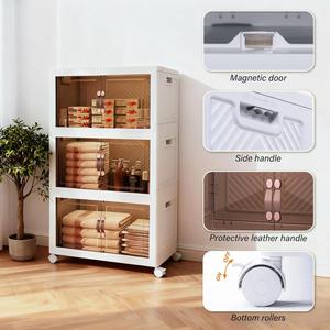 Foldable Rectangle Plastic PP Stackable Heavy-Duty Multi-Layer Bins <b>Shoe</b> Clothes White <b>Clear</b> Cabinet Kid Drawer Storage <b>Box</b> - Product Image 4