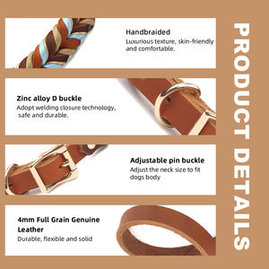 Nuevo Juego de Collar y Correa de Cuero de Lujo de Fábrica Manos Libres con Cuerda Trenzada a Mano Multifuncional Estilo Bandolera - Product Image 5