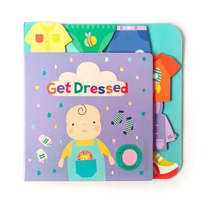 Factory Outlet Board Book Printing 0-3 Age Baby English Picture Book Get Dressed Baby Touch Kids Book