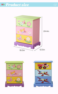 Conception populaire et Qualité des Enfants En Bois Fée <span class=keywords><strong>3</strong></span> <span class=keywords><strong>tiroirs</strong></span> armoire enfants meubles Tiroir Armoire - Product Image 6