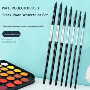 Pincel de acuarela Black Swan transfronterizo, pincel digital para pintura al óleo, para principiantes, de punta única, con mango de madera maciza, para delineado y pintura. - Product Image 1