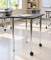 Meubles scolaires modernes, pliables, réglables, écologiques, pour besoins spéciaux, table d'étude mobile pour étudiants avec roulettes, bureau à domicile, 15 ans