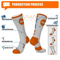 Chaussettes en tricot personnalisées avec logo, blanches, arc-en-ciel, 6 lignes, rayures bleues avec LOGO sur le dos du pied, OEM ODM, faible MOQ