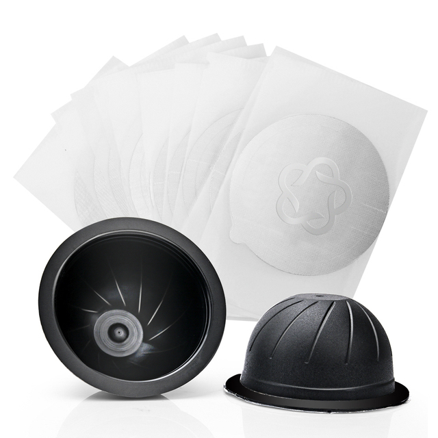 Reusable Empty Coffee Capsule Plastic Refillable Vertuo Pods Compatible with Nespresso Vertuoline GCA1 and Delonghi ENV135