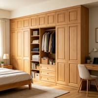 Armoire de style traditionnel, grande capacité, écologique, personnalisable, en bois massif, autoportante, construction durable