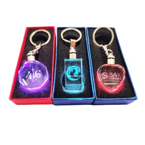 Llavero de Cristal 3D con Logotipo Personalizado Más Barato, Llavero con Logotipo de Marca de Auto, Llavero de Acrílico con Letras LED para Regalo de Club de Automóviles - Product Image 1
