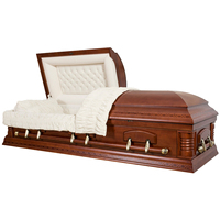 Ataúdes de Madera Maciza de Álamo de Alta Calidad, Estilo Americano, para Adultos, Ataúdes Funerarios Internacionales