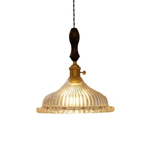Lampu Gantung Kamar Tidur Kayu Walnut Jepang, Meja Makan Restoran Prancis, Lampu Belajar Retro Kuningan Tiga Kepala - Product Image 5