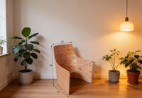 Chaise individuelle moderne de luxe en bambou avec design incurvé pour chambre d'hôtel, salon et usage de loisirs
