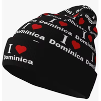 Chapeau tricoté avec drapeau de la Dominique, doux pour la peau, pour femmes et hommes, chapeau tricoté à la mode, chapeaux chauds d'hiver, bonnet de ski extensible et doux, unisexe