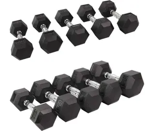 Enhance the upper limbs rubber dumbbell Trunk and lower limb muscle strength training hex dumbbell good sports equipment