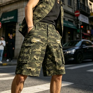 Men's Camouflage Vintage Cargo Shorts Distressed Street Style Multi-pockets Shorts for Summer - Product Image 3