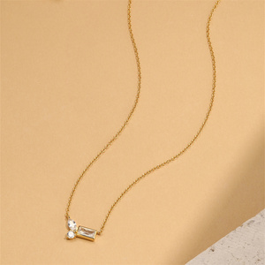 Collar de Perlas y Circonitas de la Serie de Moda Geometría S925 - Product Image 4