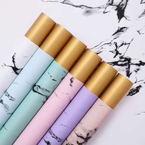 Luxury Marble <b>Patterned</b> <b>Paper</b> Waterproof Flower Wrapping <b>Paper</b> Gold Coated <b>Paper</b> for Florist Wrap Material - Product Image 2