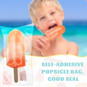 Tùy Chỉnh Tự Dính Giấy Bóng Kính Túi Diy Icecream Ice Lolly Nhựa Wrappers Với Nhãn Và Gỗ Stick - Product Image 3