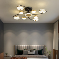 Lustre en fer moderne nordique de luxe trois couleurs gradation créative atmosphérique nouvelles lampes de chambre pour toute la maison avec taille moyenne