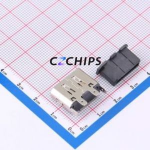 HC-DP-20PLT-130C DisplayPort (DP) Connector SMD Connector Full Size DisplayPort Female Vertical Mount 1 - Product Image 2