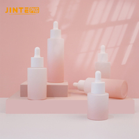 Flacon compte-gouttes de luxe en verre rose dégradé de 15 ml, 30 ml, 40 ml, 50 ml pour sérum et lotion cosmétique