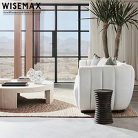 WISEMAX – meuble de luxe rond en marbre, Table basse centrale en calacata naturelle, Violet, viole, marbre, travertin
