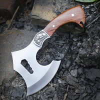 3cr13mov – hache tactique de chasse de sauvetage en acier inoxydable pour l'extérieur avec manche en bois