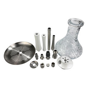 Petek Şekilli Geometrik Nargile Paslanmaz Çelik Nargile Cam Hazne Seti Hediye Kutulu Oyuk Nargile - Product Image 2