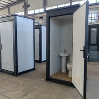 Toilettes et Douche Mobiles Modernes en Panneaux Sandwich d'Acier, Pratiques, Luxueuses, Portables, Durables, Écologiques, Durée de Vie de 30 Ans