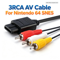 Câble audio-vidéo RCA composite de 1,8 m (6 pieds) Plug & Play pour Nintendo 64 N64 Gamecube GC Super Nintendo SNES Console de jeu rétro