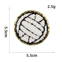 Vente flash : Patchs sportifs en chenille brodés avec paillettes dorées à coller au fer à repasser, motifs football, rugby, basketball, baseball, tennis