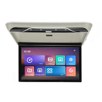 Moniteur de plafond rabattable pour voiture de 17,3 pouces, lecteur TV monté sur le toit, DSP WIFI USB Mirror Link, écran IPS, 16 lampes d'ambiance