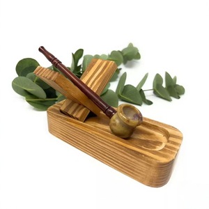 Wooden Cigar Ashtray With Holder <b>Pine</b> Minimalist Design Home Use Personal Gift - Product Image 1