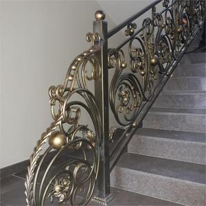 Custom Modern Wrought Iron Spiral/Curved Staircase <strong>Handrail</strong> Aluminium Balustrade For Indoor Safety For Apartments