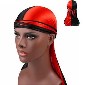 HZM-18114 nouvelle mode hommes soyeux Durags Double couleurs doux Satin <span class=keywords><strong>Durag</strong></span> Bandanas Turban chapeaux chapeau cheveux accessoires - Product Image 4