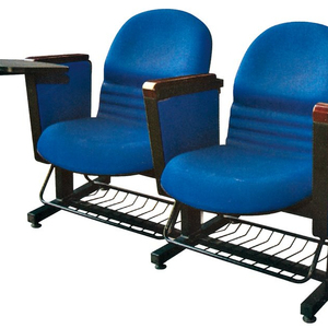 Meilleur prix mobilier de théâtre moderne de haute qualité chaise auditorium en tissu avec tablette et panier pour l'école et le collège - Product Image 1