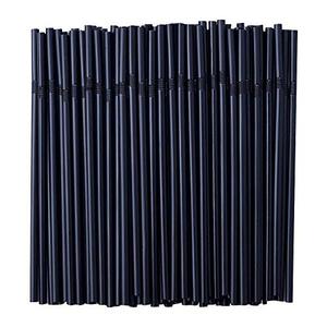 200 pièces * 50 paquets de pailles en plastique flexibles noires, 7,75 x 0,23 pouces, pailles courbées pour les fêtes - Product Image 1