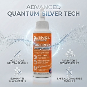 <span class=keywords><strong>Gotas</strong></span> para Oídos de Mascotas Bulk Quantum Silver - Limpiador de Oídos Avanzado Antiinflamatorio y Desodorante para Perros y Gatos - Venta al por Mayor 100ml - Product Image 1