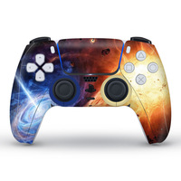 Coque de protection intégrale en vinyle PVC antidérapant pour manette PS5, compatible PlayStation 5/Slim/Pro, avec autocollants pour pavé tactile